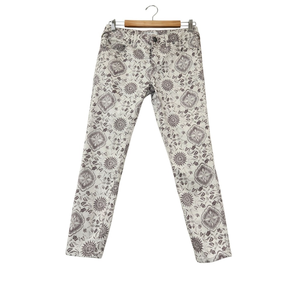 Free People Size 27 Women's Jeans Low Rise Sundial Flower Of Life Print Skinny